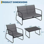TROPOW 4-teiliges Terrassen-Sitzgruppen-Set, Outdoor-Sitzgruppe