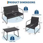 TROPOW 4-teiliges Terrassen-Sitzgruppen-Set, Outdoor-Sitzgruppe