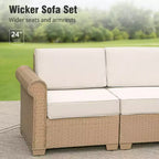 Captiva Designs Großes Outdoor-Terrassen-Sofa-Set aus Polyrattan mit Kissen