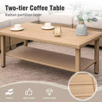 Captiva Designs Großes Outdoor-Terrassen-Sofa-Set aus Polyrattan mit Kissen