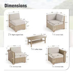 Captiva Designs Großes Outdoor-Terrassen-Sofa-Set aus Polyrattan mit Kissen
