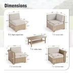 Captiva Designs Großes Outdoor-Terrassen-Sofa-Set aus Polyrattan mit Kissen