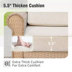 Captiva Designs Großes Outdoor-Terrassen-Sofa-Set aus Polyrattan mit Kissen
