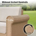 Captiva Designs Großes Outdoor-Terrassen-Sofa-Set aus Polyrattan mit Kissen