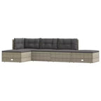 vidaXL Garden Lounge Set Grey PE rattan, Powder-coated steel 5-Piece Set