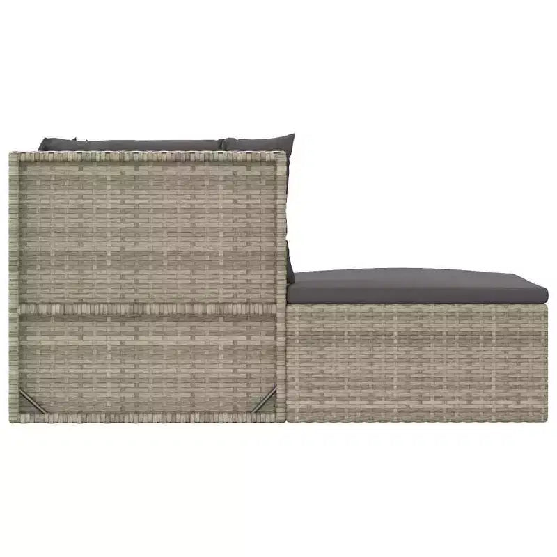vidaXL Garten-Loungeset Grau PE-Rattan, pulverbeschichteter Stahl 5-teiliges Set