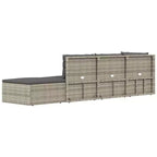 vidaXL Garten-Loungeset Grau PE-Rattan, pulverbeschichteter Stahl 5-teiliges Set