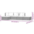 vidaXL Garten-Loungeset Grau PE-Rattan, pulverbeschichteter Stahl 5-teiliges Set