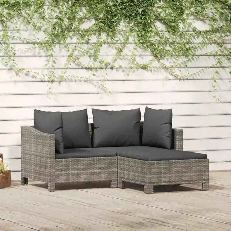 vidaXL Gartensessel-Set Grau Polyrattan Garten Außenstuhl Mehrere Modelle