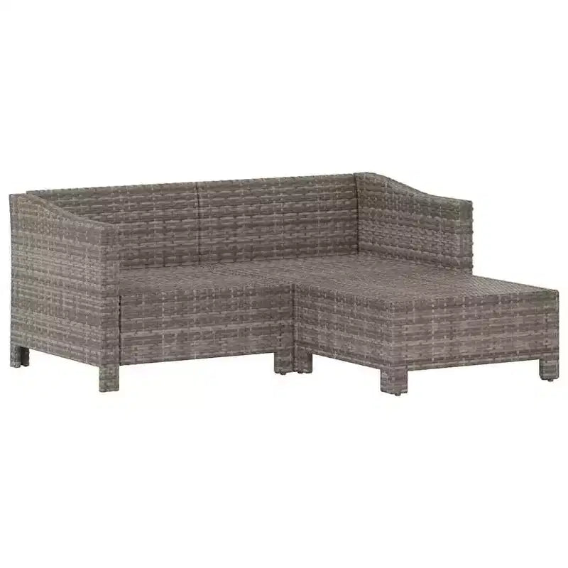 vidaXL Gartensessel-Set Grau Polyrattan Garten Außenstuhl Mehrere Modelle