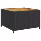 vidaXL Gartensofa Schwarz Polyrattan, pulverbeschichteter Stahl, massives Akazienholz