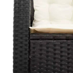 vidaXL Gartensofa Schwarz Polyrattan, pulverbeschichteter Stahl, massives Akazienholz