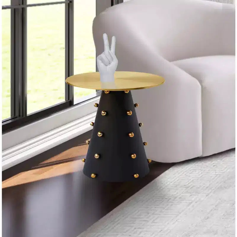 Meridian Furniture, Raven Schwarz/Gold Beistelltisch