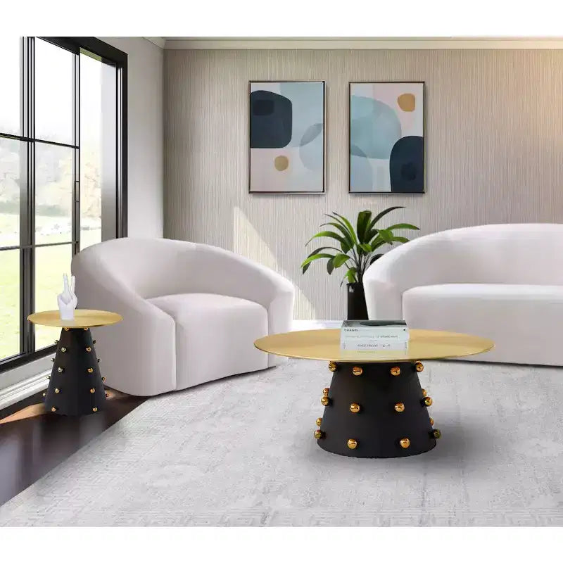 Meridian Furniture, Raven Schwarz/Gold Beistelltisch