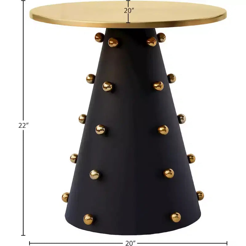 Meridian Furniture, Raven Schwarz/Gold Beistelltisch