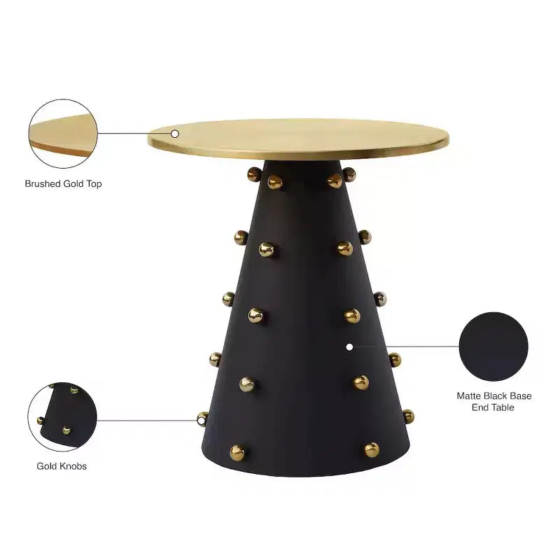 Meridian Furniture, Raven Schwarz/Gold Beistelltisch