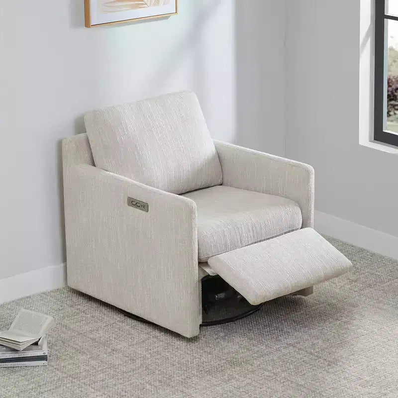 Spruce & Spring Elektrischer Akzentsessel mit Power-Schwenkfunktion, wandnah, mit Fußstütze