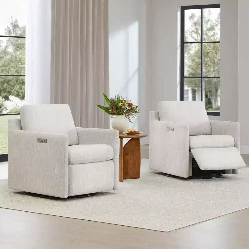 Spruce & Spring Elektrischer Akzentsessel mit Power-Schwenkfunktion, wandnah, mit Fußstütze