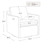 Spruce & Spring Elektrischer Akzentsessel mit Power-Schwenkfunktion, wandnah, mit Fußstütze