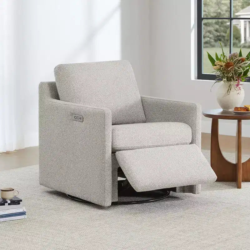 Spruce & Spring Elektrischer Akzentsessel mit Power-Schwenkfunktion, wandnah, mit Fußstütze