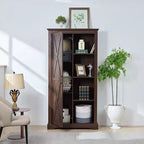 Okak Moderne freistehende Vitrine Bücherregal Multifunktionales Bücherregal, Aufbewahrungsorganisator Ausstellungsständer für Wohnzimmer, Büro
