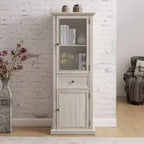 Okak Moderne freistehende Vitrine Bücherregal Multifunktionales Bücherregal, Aufbewahrungsorganisator Ausstellungsständer für Wohnzimmer, Büro