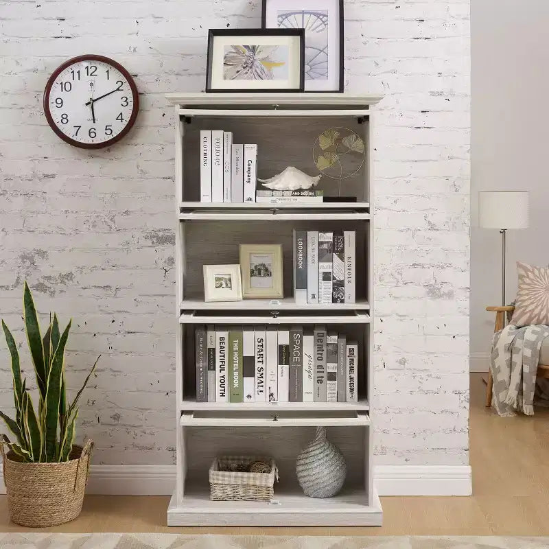Okak Moderne freistehende Vitrine Bücherregal Multifunktionales Bücherregal, Aufbewahrungsorganisator Ausstellungsständer für Wohnzimmer, Büro
