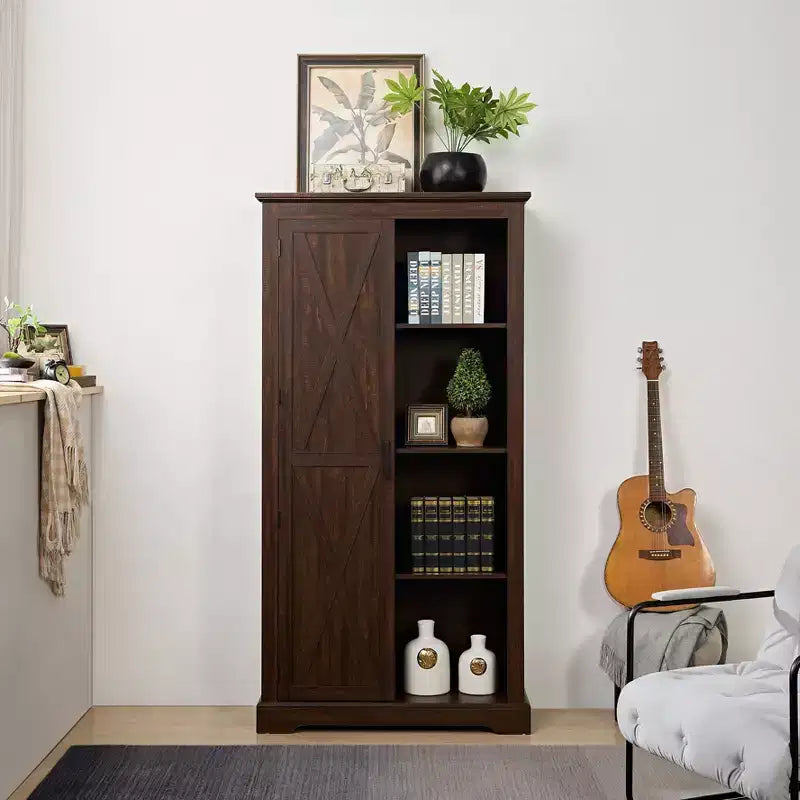 Okak Moderne freistehende Vitrine Bücherregal Multifunktionales Bücherregal, Aufbewahrungsorganisator Ausstellungsständer für Wohnzimmer, Büro