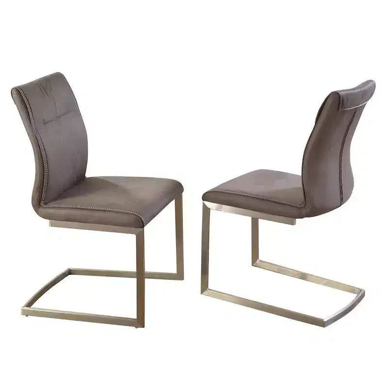 Chintaly Imports,Contemporary Cantilever Side Chair Highlight Stitching - Set of 2
