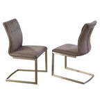 Chintaly Imports,Contemporary Cantilever Side Chair Highlight Stitching - Set of 2