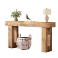 63-Inch Long Console Table - Sofa Table Behind The Couch, Farmhouse Wooden Rectangular Table for Entrance, Hallway, Living Room