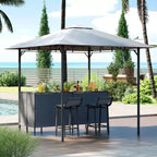 Costway 3-teiliges Terrassen-Barset mit 2 Barhockern, Bartisch aus gehärtetem Glas und Ablagefach