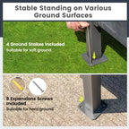Costway 3-teiliges Terrassen-Barset mit 2 Barhockern, Bartisch aus gehärtetem Glas und Ablagefach