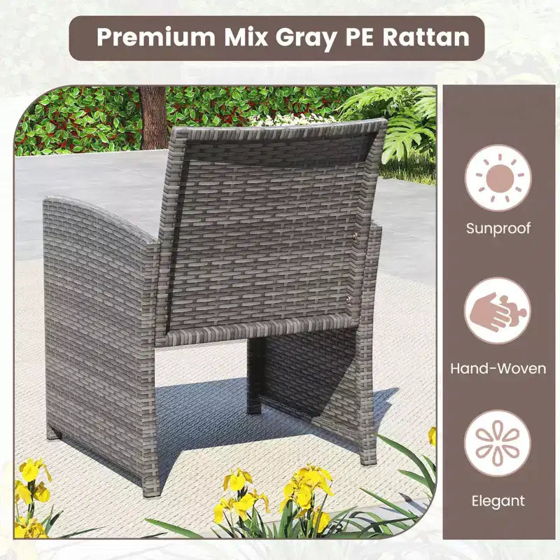Costway 8-teiliges Terrassen-Sitzgruppen-Set mit Sitzkissen & Tischplatte aus gehärtetem Glas, Outdoor Rot/Schwarz/Off-White/Grau/Türkis/Navy