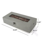 Christopher Knight Home Cape Coral Outdoor 7-Sitzer-Chat-Set aus Aluminium mit Feuertisch