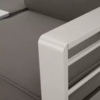 Christopher Knight Home Cape Coral Outdoor 7-Sitzer-Chat-Set aus Aluminium mit Feuertisch