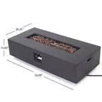 Christopher Knight Home Cape Coral Outdoor 7-Sitzer-Chat-Set aus Aluminium mit Feuertisch
