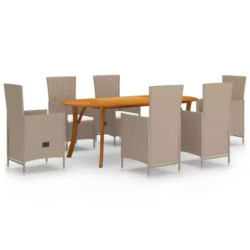 vidaXL Dining Set Beige, Cream white