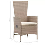 vidaXL Essgruppe Beige, Cremeweiß