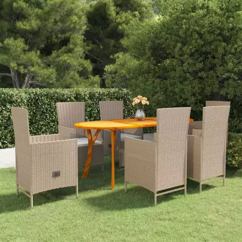 vidaXL Essgruppe Beige, Cremeweiß