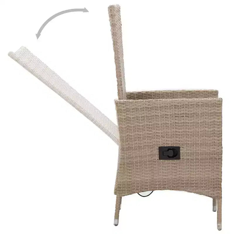 vidaXL Essgruppe Beige, Cremeweiß