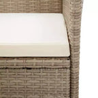 vidaXL Essgruppe Beige, Cremeweiß