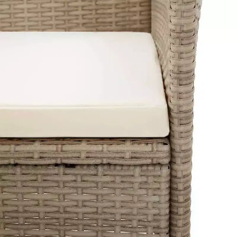 vidaXL Essgruppe Beige, Cremeweiß