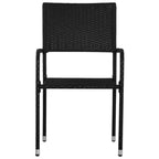 vidaXL Terrassen-Essgruppe Esstisch und Stühle Möbelset Polyrattan – Schwarz 4-teilig