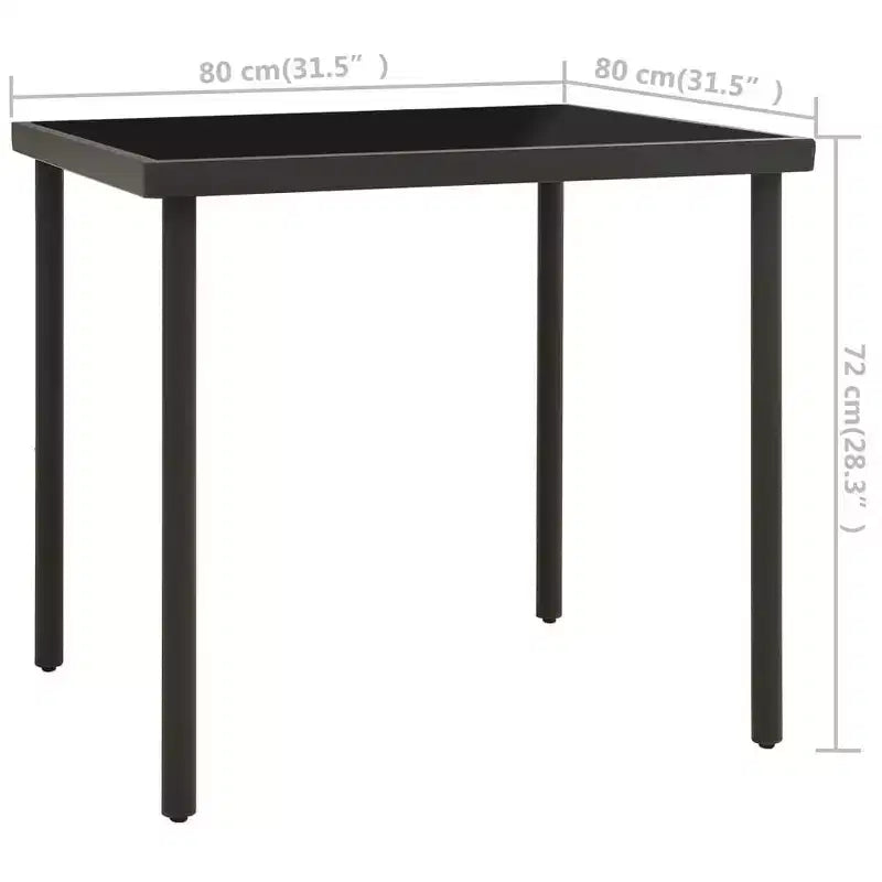 vidaXL Garten Essgruppe Outdoor Tisch- und Stuhl-Konversationsset, Stahl, Schwarz, 5-teilig