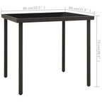 vidaXL Garten Essgruppe Outdoor Tisch- und Stuhl-Konversationsset, Stahl, Schwarz, 5-teilig