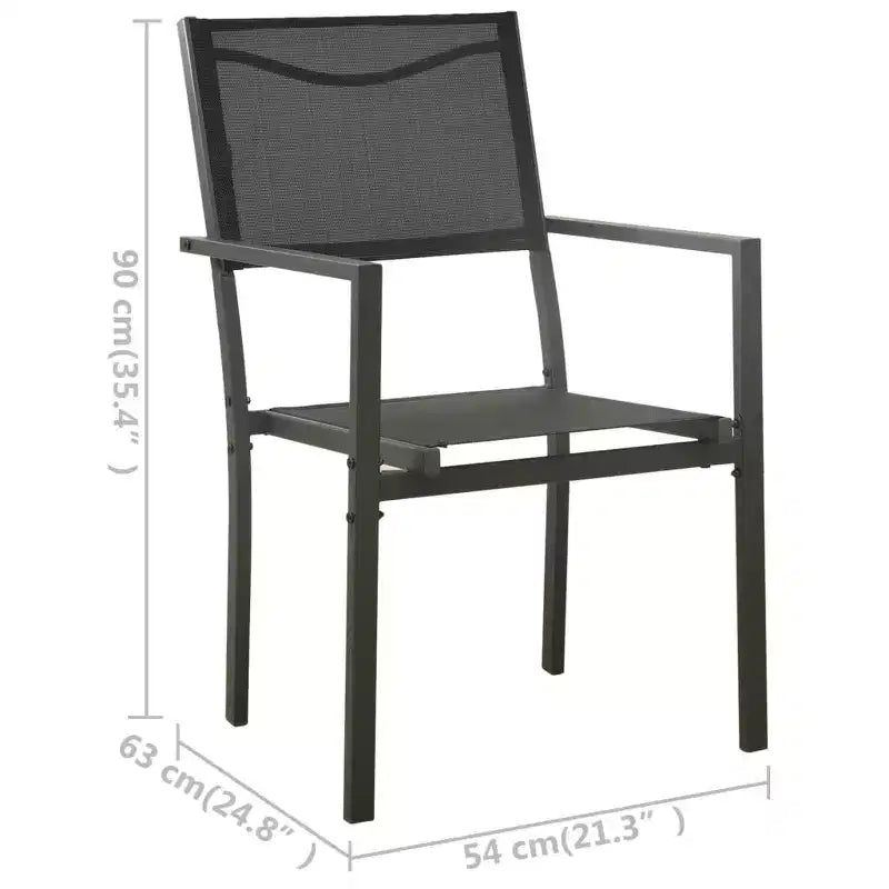 vidaXL Garten Essgruppe Outdoor Tisch- und Stuhl-Konversationsset, Stahl, Schwarz, 5-teilig