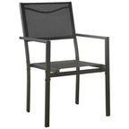 vidaXL Garten Essgruppe Outdoor Tisch- und Stuhl-Konversationsset, Stahl, Schwarz, 5-teilig