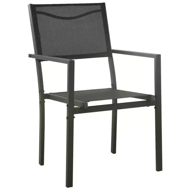 vidaXL Garten Essgruppe Outdoor Tisch- und Stuhl-Konversationsset, Stahl, Schwarz, 5-teilig