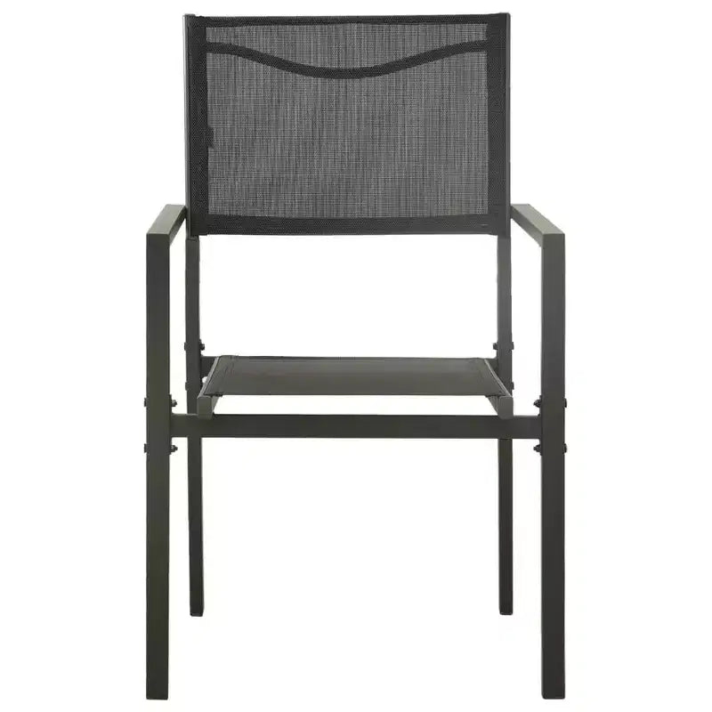 vidaXL Garten Essgruppe Outdoor Tisch- und Stuhl-Konversationsset, Stahl, Schwarz, 5-teilig